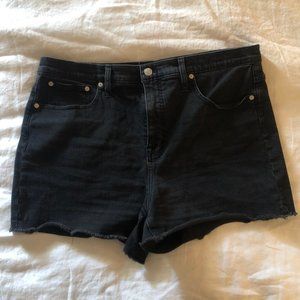 Madewell Black High-Rise Denim Shorts